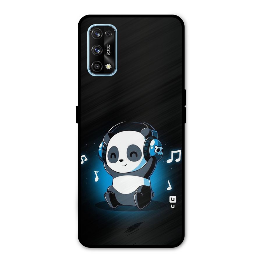 Adorable Panda Enjoying Music Metal Back Case for Realme 7 Pro