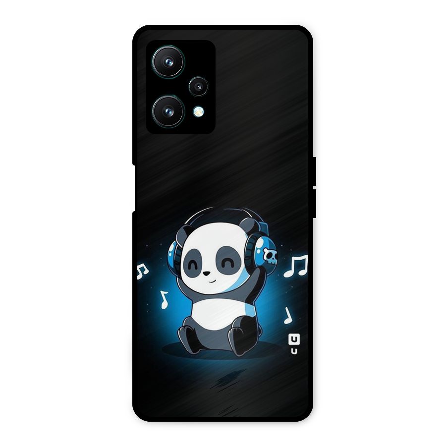 Adorable Panda Enjoying Music Metal Back Case for Realme 9 Pro 5G