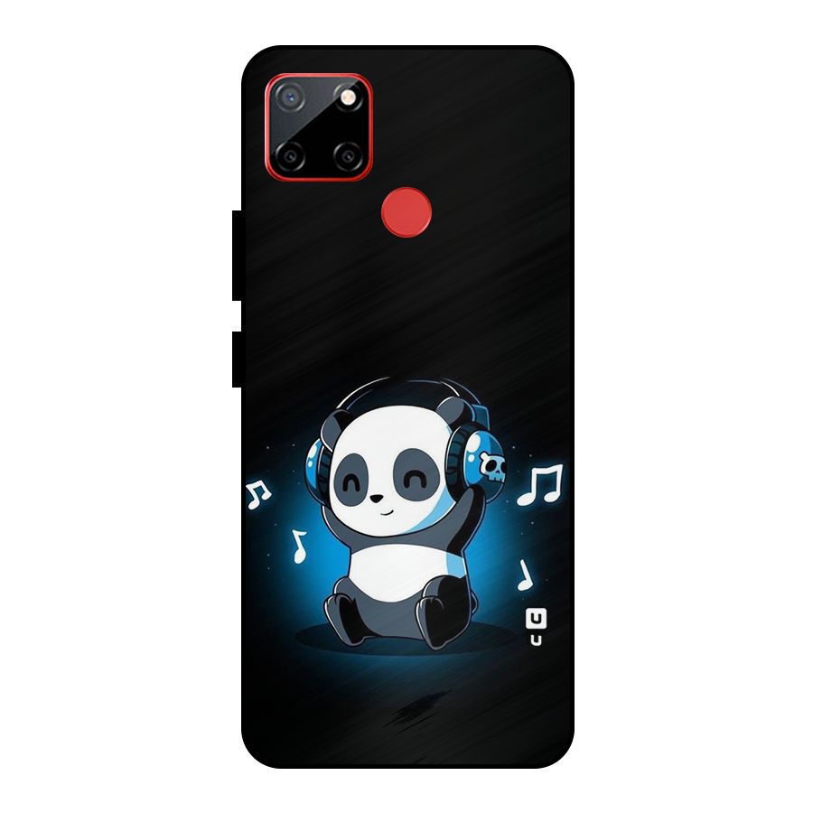 Adorable Panda Enjoying Music Metal Back Case for Realme C12