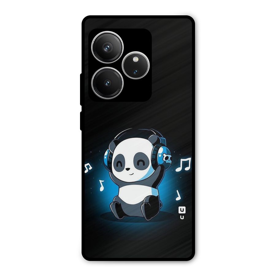 Adorable Panda Enjoying Music Metal Back Case for Realme GT 6