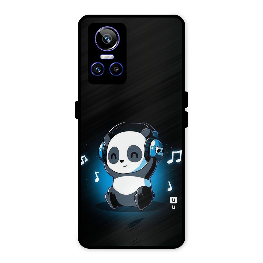 Adorable Panda Enjoying Music Metal Back Case for Realme GT Neo 3