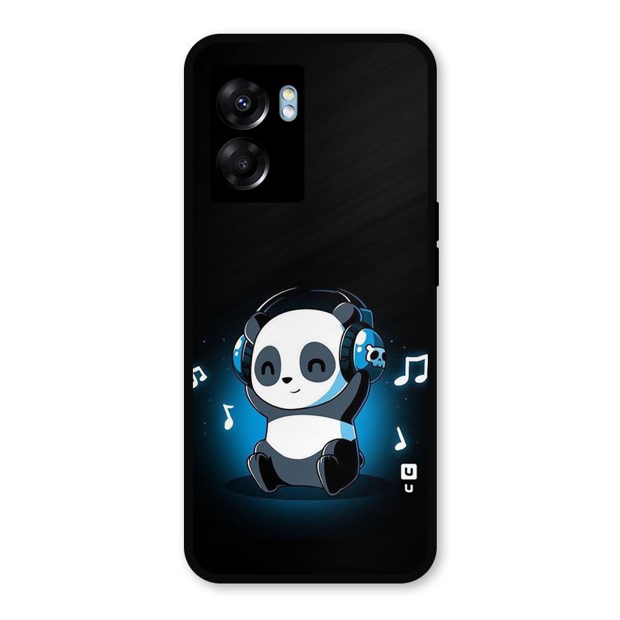 Adorable Panda Enjoying Music Metal Back Case for Realme Narzo 50 5G