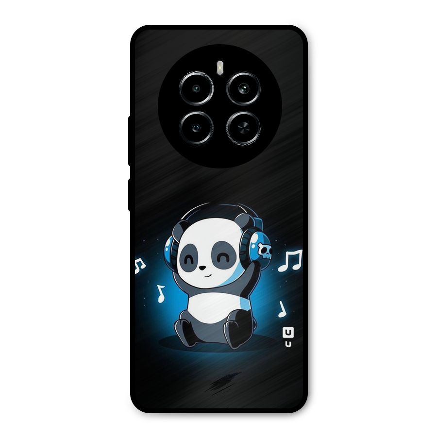 Adorable Panda Enjoying Music Metal Back Case for Realme P1