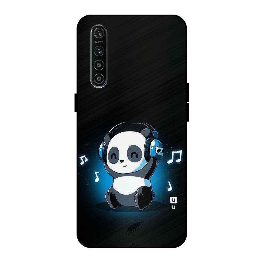 Adorable Panda Enjoying Music Metal Back Case for Realme XT