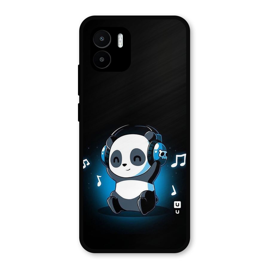 Adorable Panda Enjoying Music Metal Back Case for Redmi A2