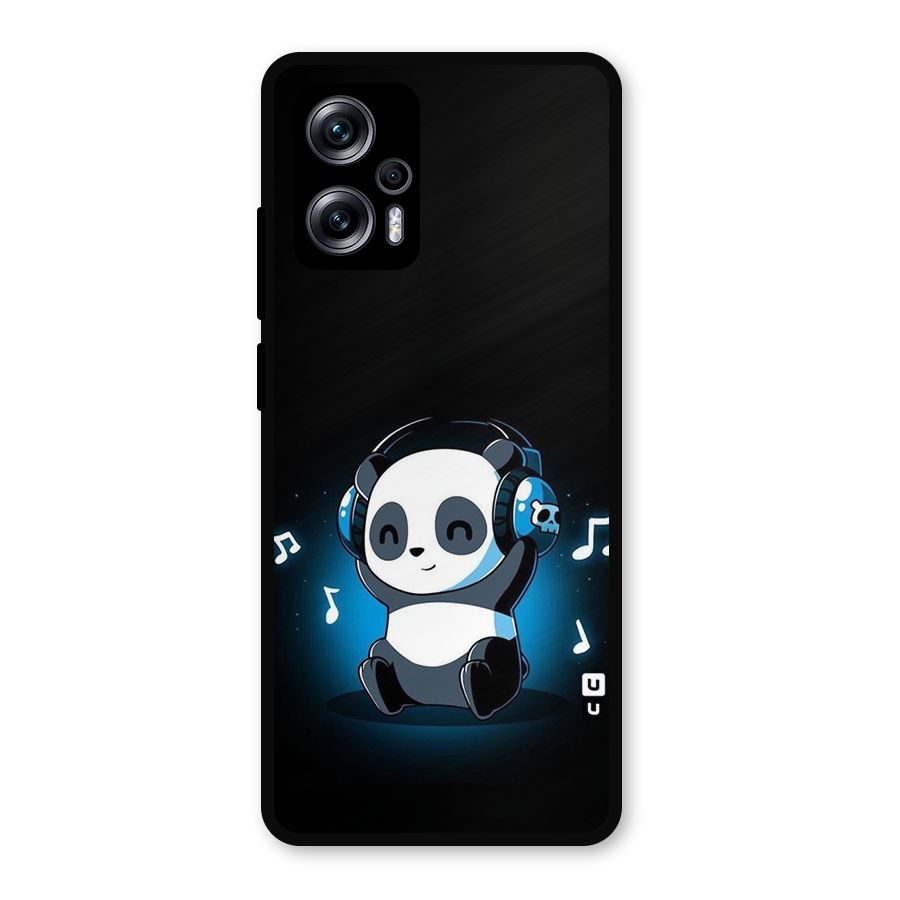 Adorable Panda Enjoying Music Metal Back Case for Redmi K50i