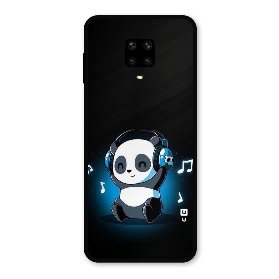 Adorable Panda Enjoying Music Metal Back Case for Redmi Note 10 Lite
