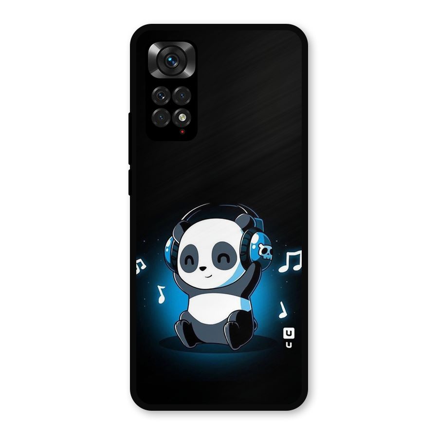 Adorable Panda Enjoying Music Metal Back Case for Redmi Note 11
