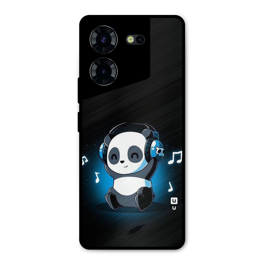 Adorable Panda Enjoying Music Metal Back Case for Tecno Pova 5 Pro 5G