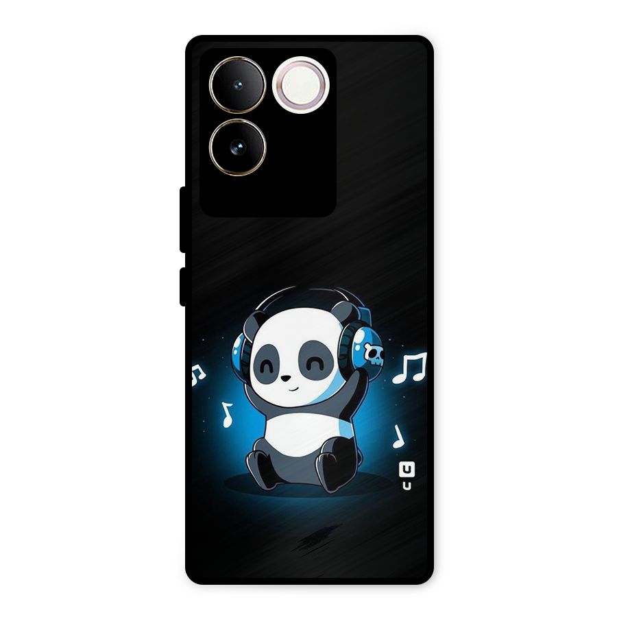 Adorable Panda Enjoying Music Metal Back Case for Vivo T2 Pro