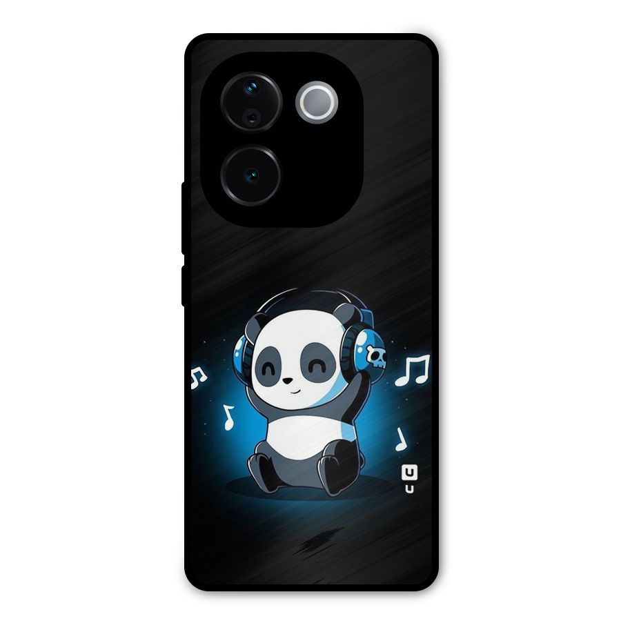 Adorable Panda Enjoying Music Metal Back Case for Vivo T3 Pro