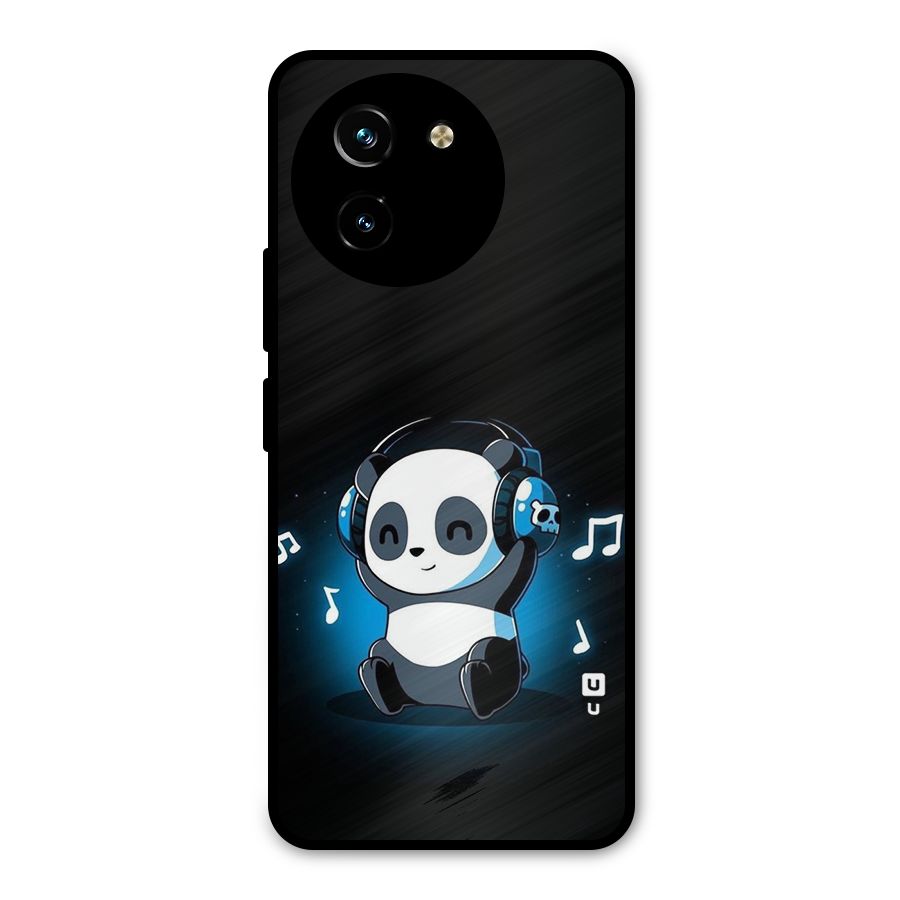 Adorable Panda Enjoying Music Metal Back Case for Vivo T3x