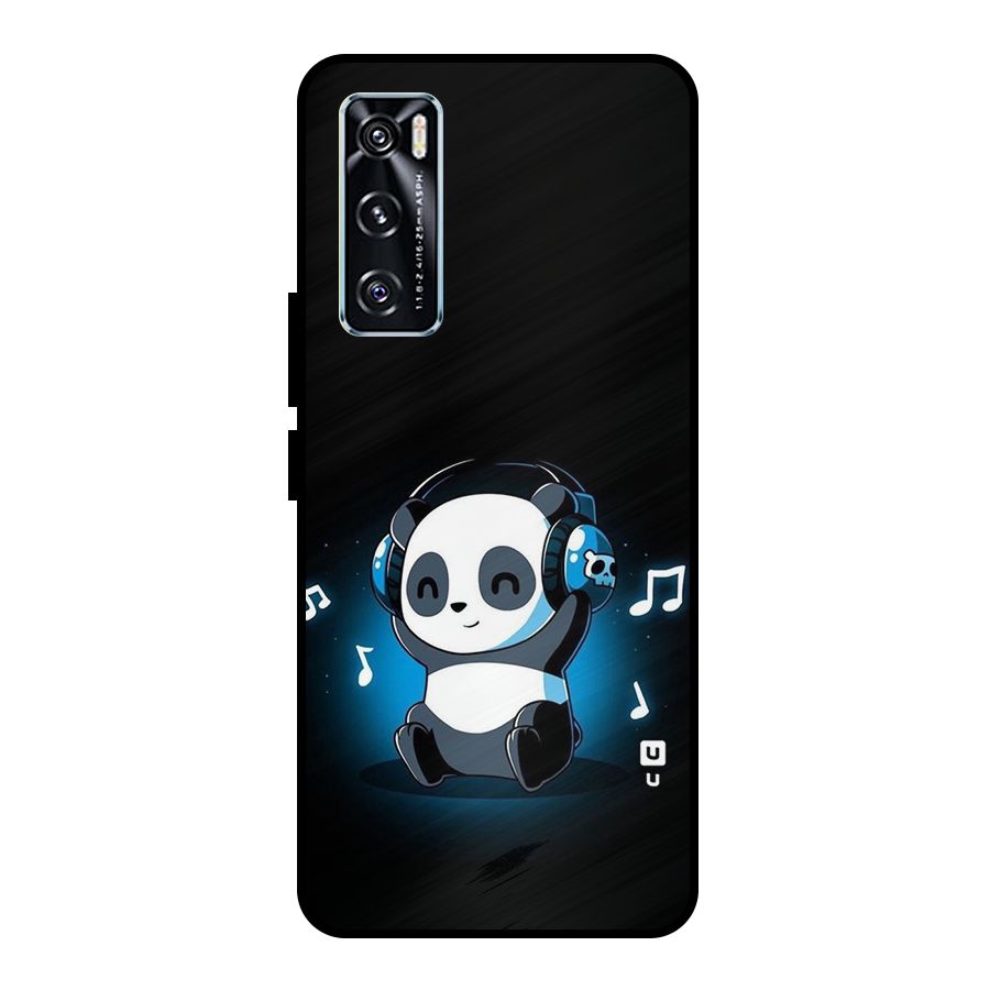 Adorable Panda Enjoying Music Metal Back Case for Vivo V20 SE