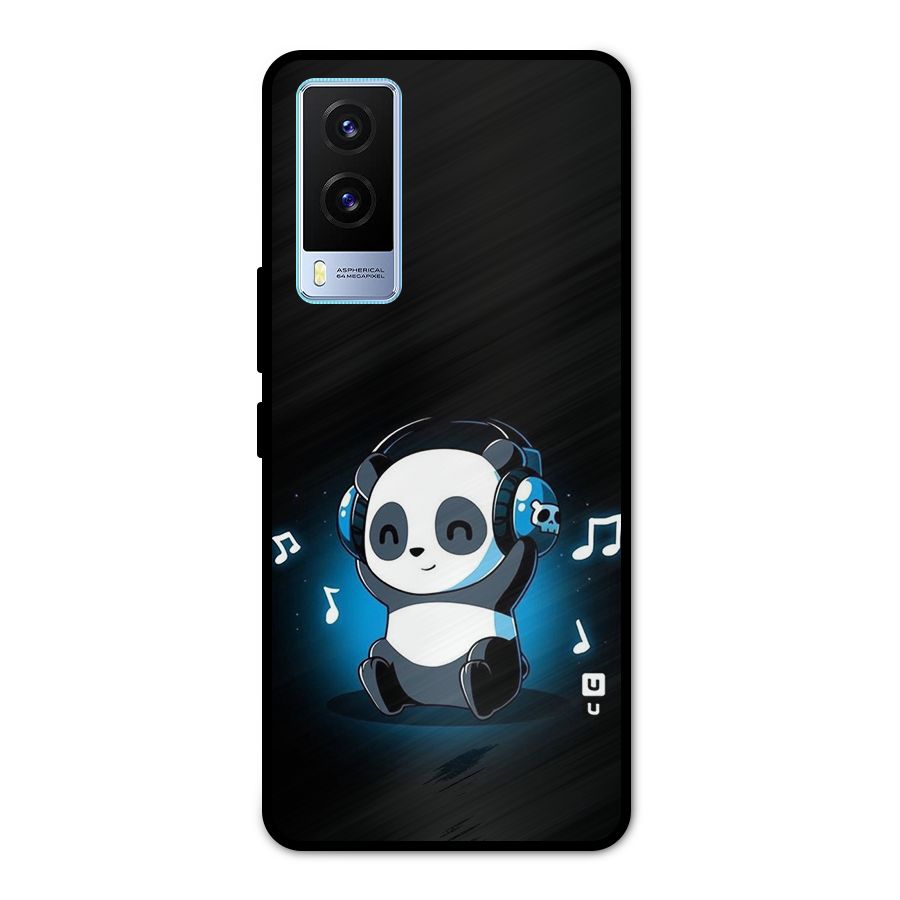 Adorable Panda Enjoying Music Metal Back Case for Vivo V21e 5G