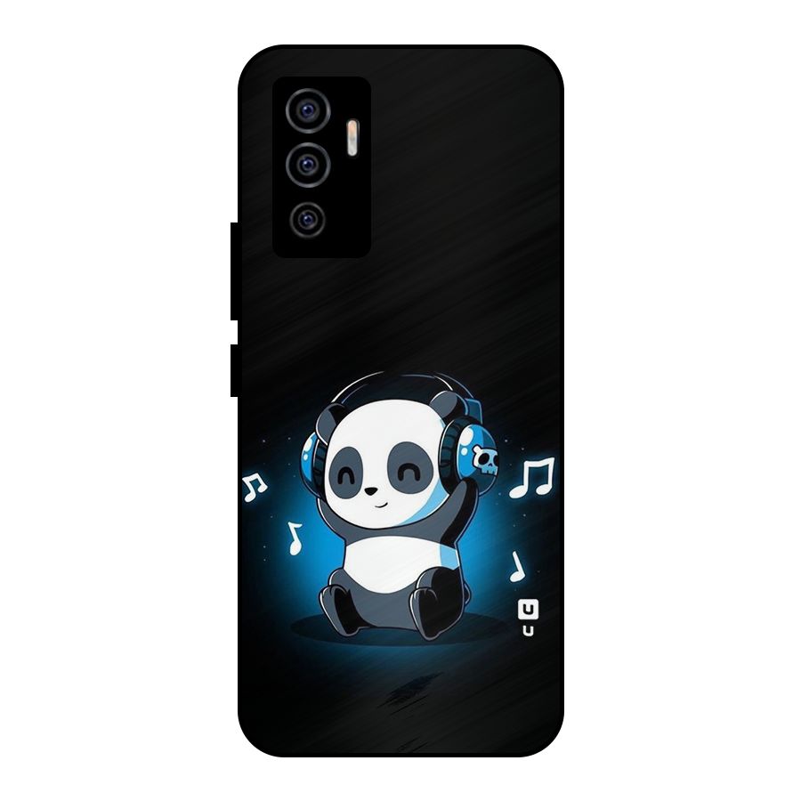 Adorable Panda Enjoying Music Metal Back Case for Vivo V23e