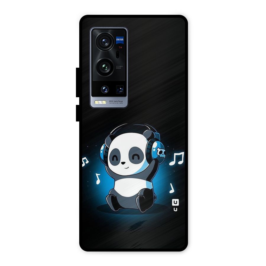 Adorable Panda Enjoying Music Metal Back Case for Vivo X60 Pro Plus