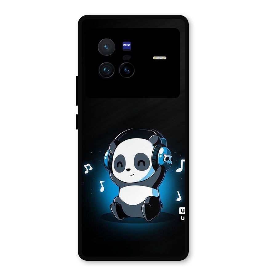Adorable Panda Enjoying Music Metal Back Case for Vivo X80
