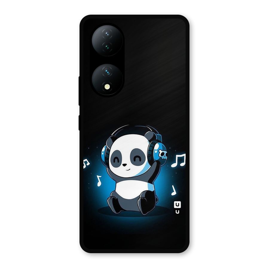 Adorable Panda Enjoying Music Metal Back Case for Vivo Y100