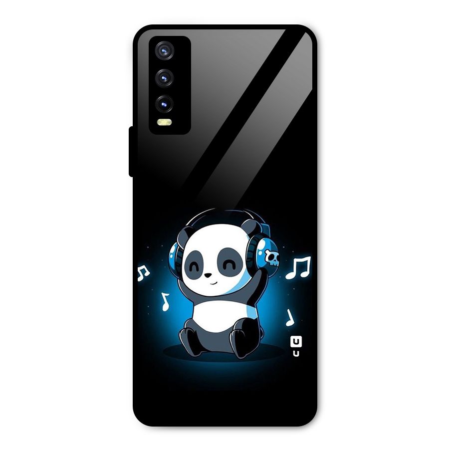 Adorable Panda Enjoying Music Metal Back Case for Vivo Y20g
