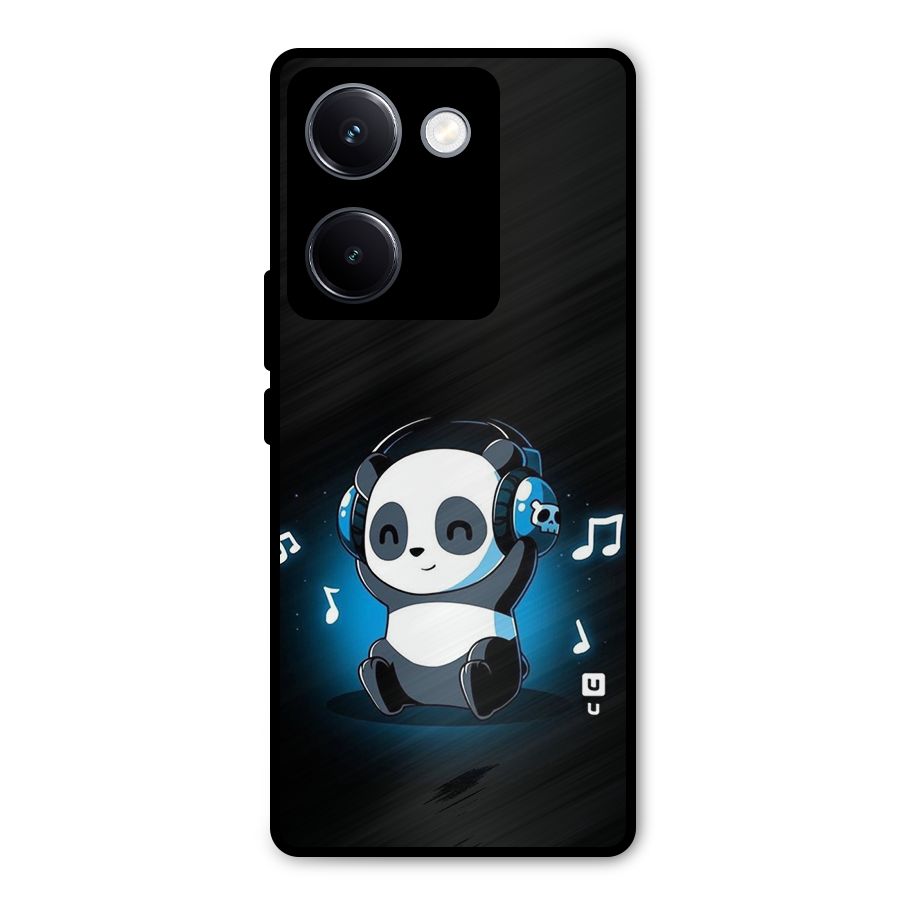 Adorable Panda Enjoying Music Metal Back Case for Vivo Y300 Plus