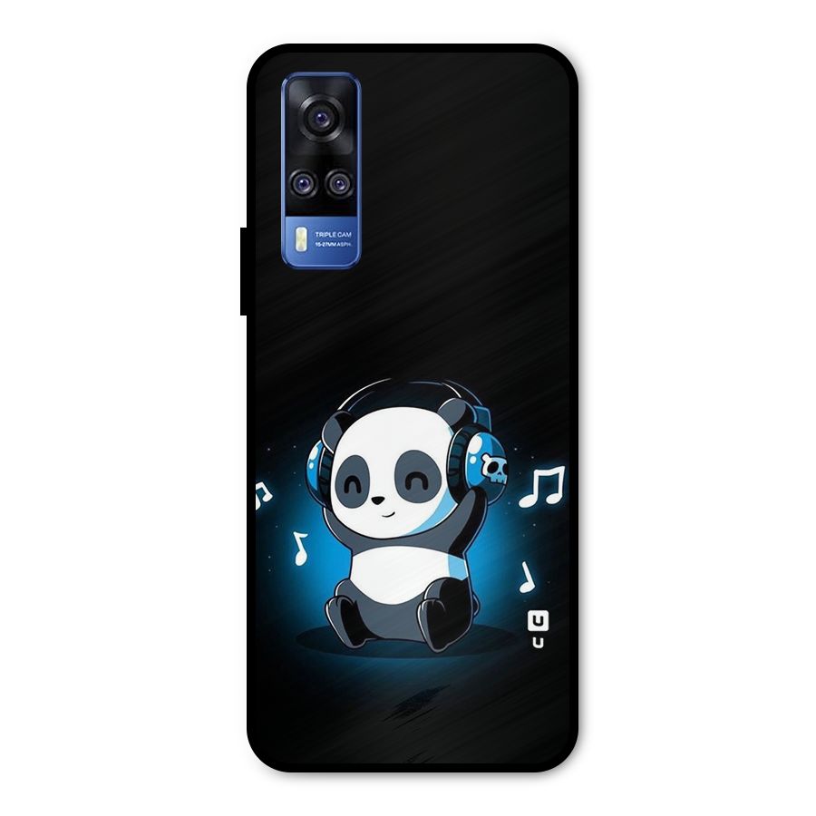 Adorable Panda Enjoying Music Metal Back Case for Vivo Y31