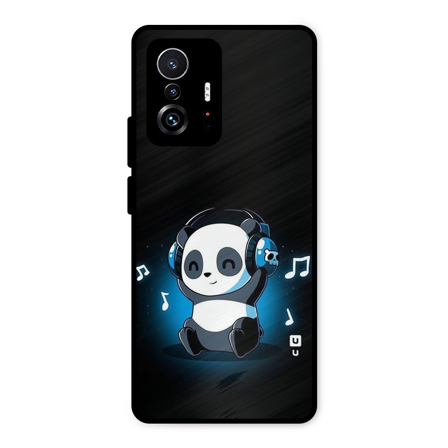 Adorable Panda Enjoying Music Metal Back Case for Xiaomi 11T Pro