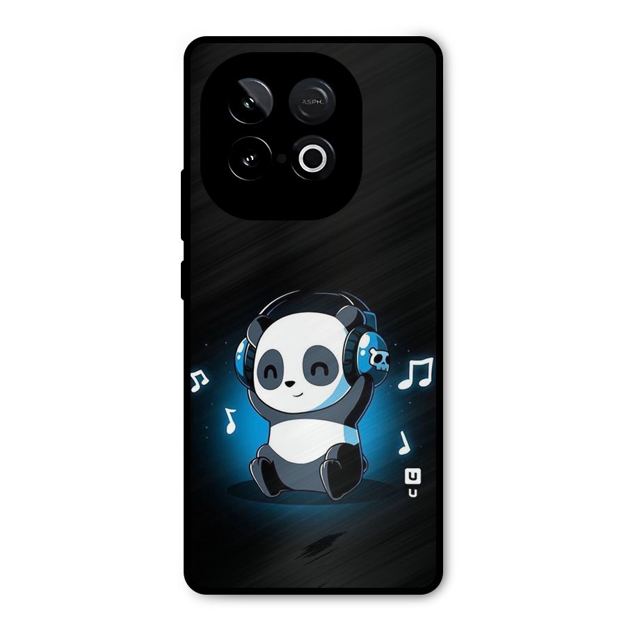 Adorable Panda Enjoying Music Metal Back Case for iQOO Neo 10