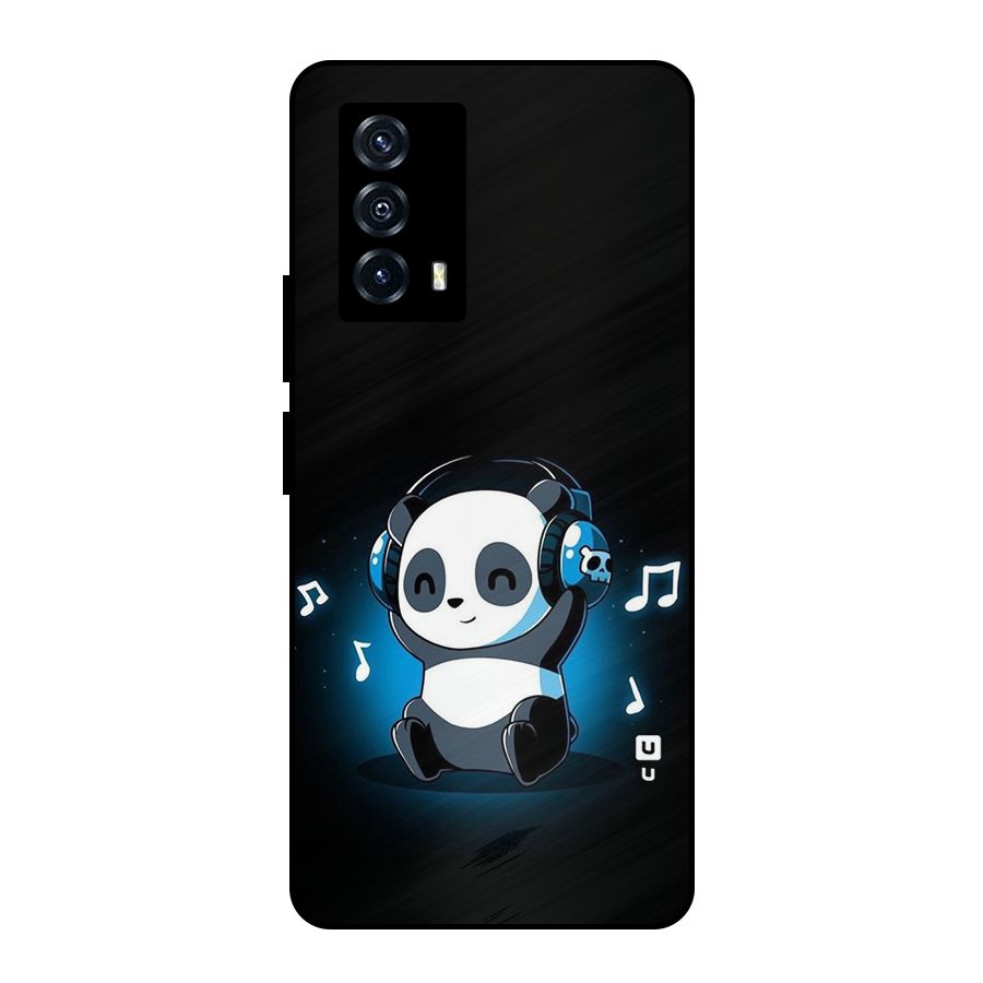 Adorable Panda Enjoying Music Metal Back Case for iQOO Z5