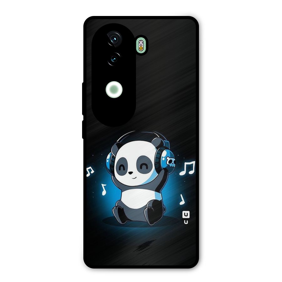 Adorable Panda Enjoying Music Metal Back Case for iQOO Z9s