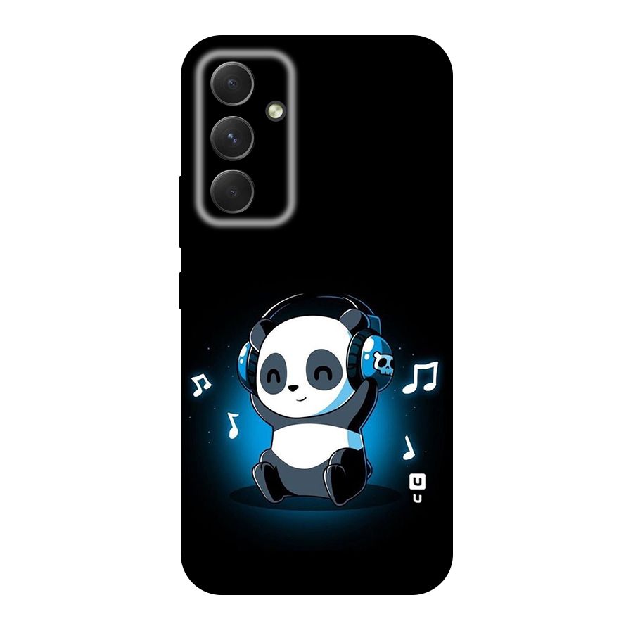 Adorable Panda Enjoying Music Original Polycarbonate Back Case for Galaxy A54