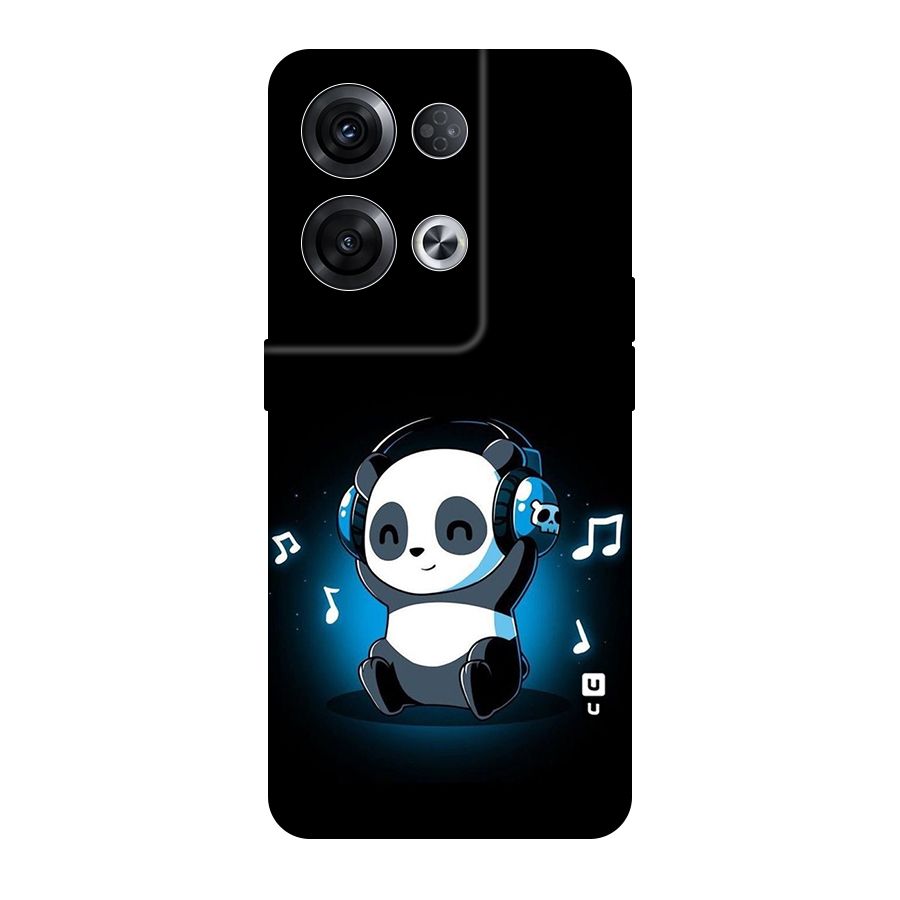 Adorable Panda Enjoying Music Original Polycarbonate Back Case for Oppo Reno8 Pro 5G
