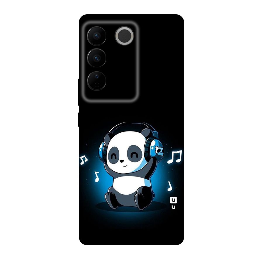 Adorable Panda Enjoying Music Original Polycarbonate Back Case for Vivo V27