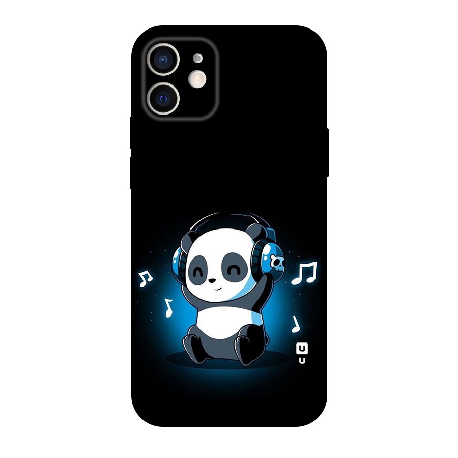 Adorable Panda Enjoying Music Original Polycarbonate Back Case for iPhone 12