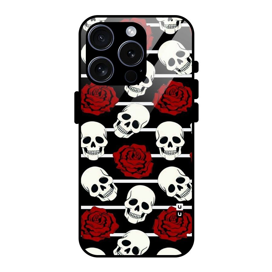 Adorable Skulls Glass Back Case for iPhone 15 Pro