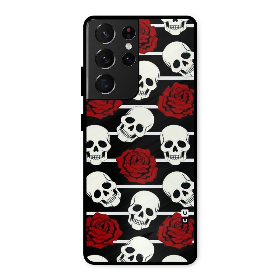 Adorable Skulls Metal Back Case for Galaxy S21 Ultra 5G