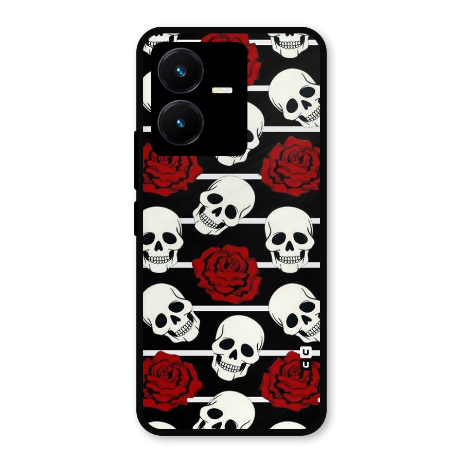 Adorable Skulls Metal Back Case for Vivo Y22
