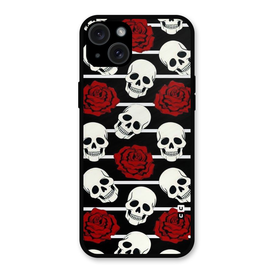 Adorable Skulls Metal Back Case for iPhone 15 Plus