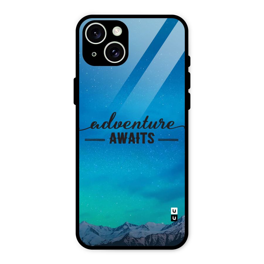 Adventure Awaits Glass Back Case for iPhone 15 Plus