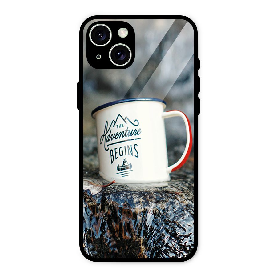 Adventure Begins Glass Back Case for iPhone 15 Plus