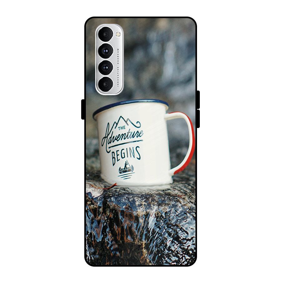 Adventure Begins Metal Back Case for Oppo Reno4 Pro