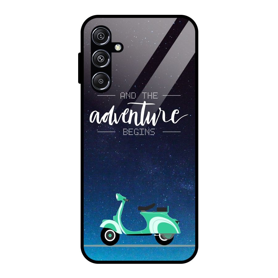 Adventure Scooter Glass Back Case for Galaxy M34 5G