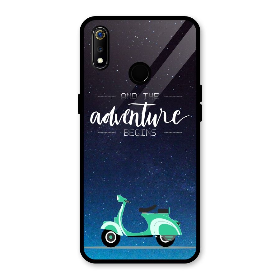 Adventure Scooter Glass Back Case for Realme 3i