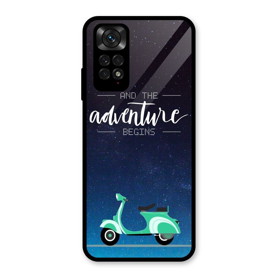 Adventure Scooter Glass Back Case for Redmi Note 11S