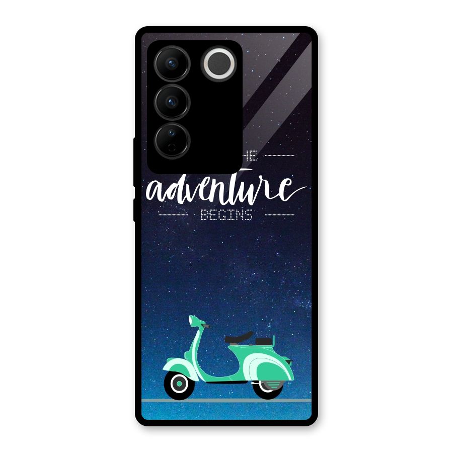 Adventure Scooter Glass Back Case for Vivo V27 Pro