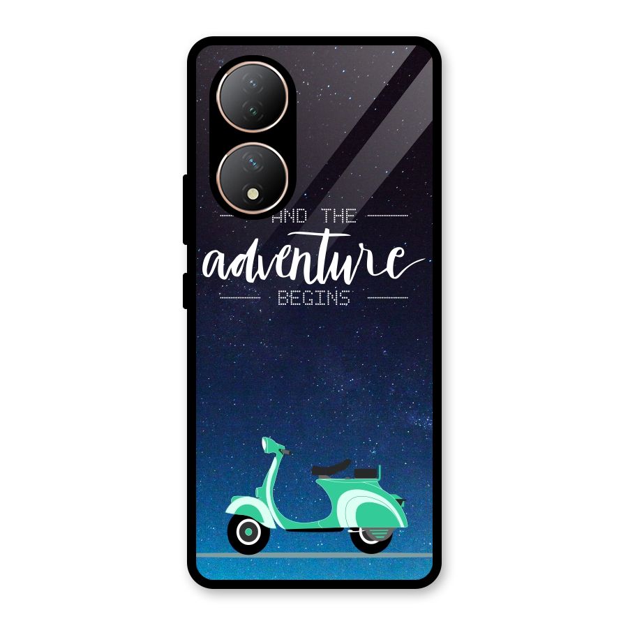 Adventure Scooter Glass Back Case for Vivo Y100A