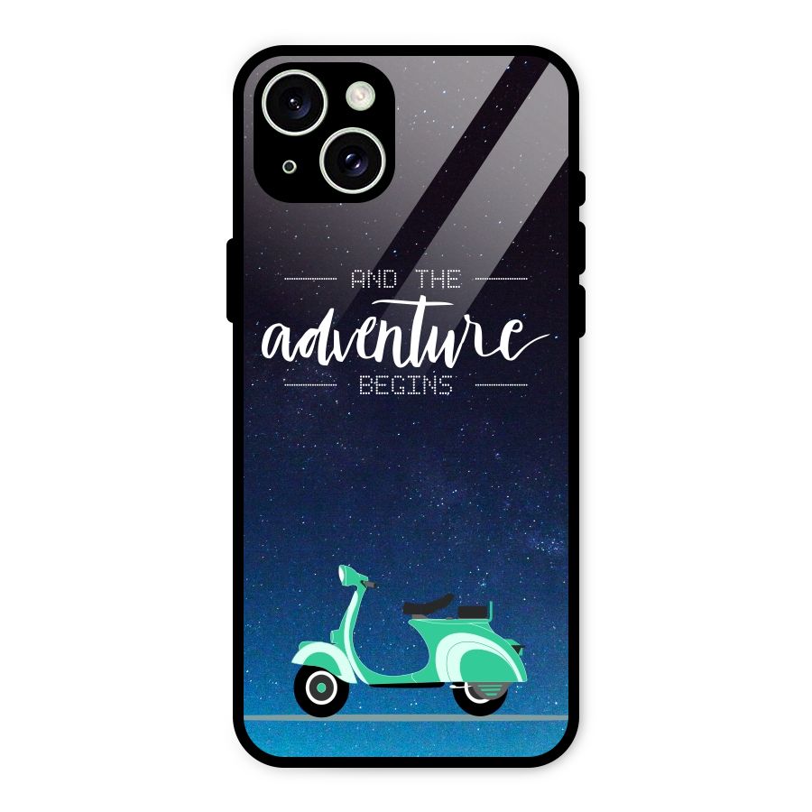 Adventure Scooter Glass Back Case for iPhone 15 Plus