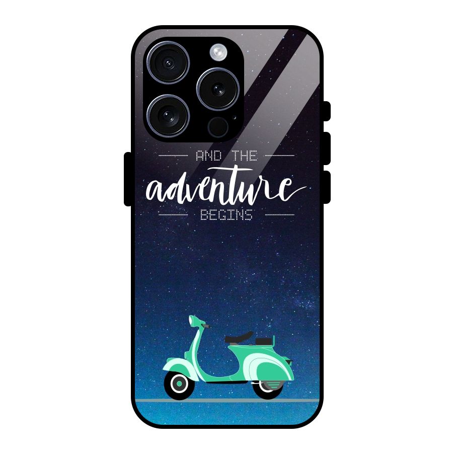 Adventure Scooter Glass Back Case for iPhone 15 Pro