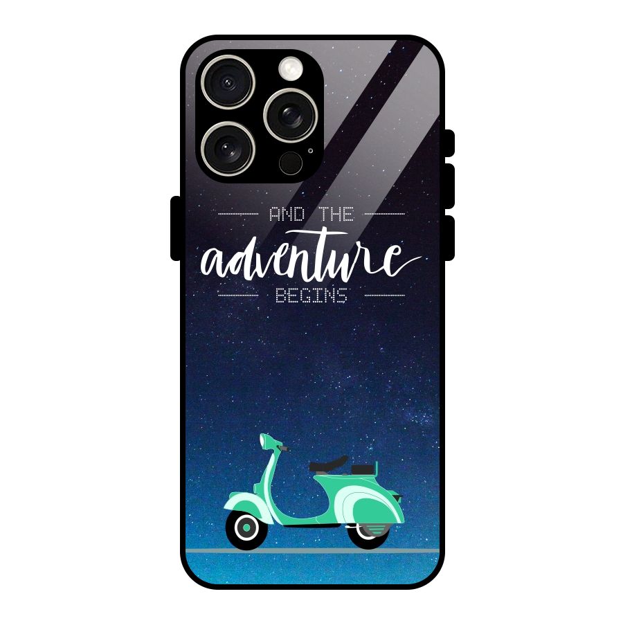 Adventure Scooter Glass Back Case for iPhone 15 Pro Max