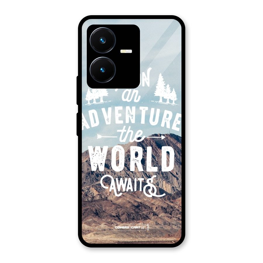 Adventure World Glass Back Case for Vivo Y22s