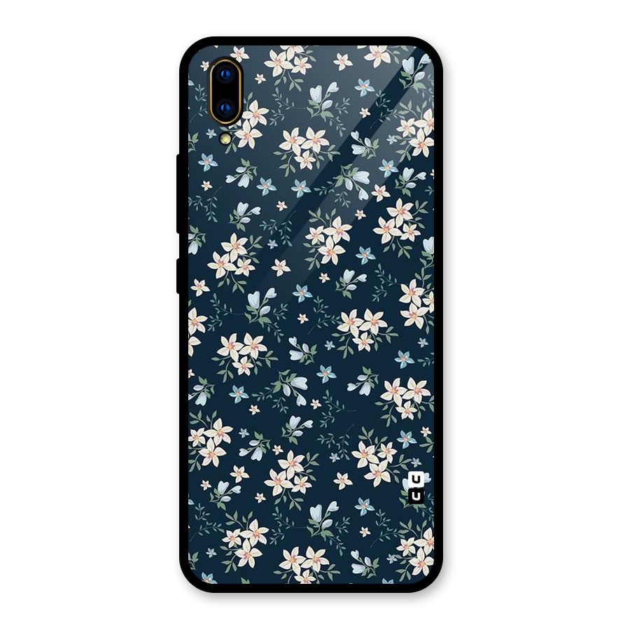 Aesthetic Bloom Glass Back Case for Vivo V11 Pro